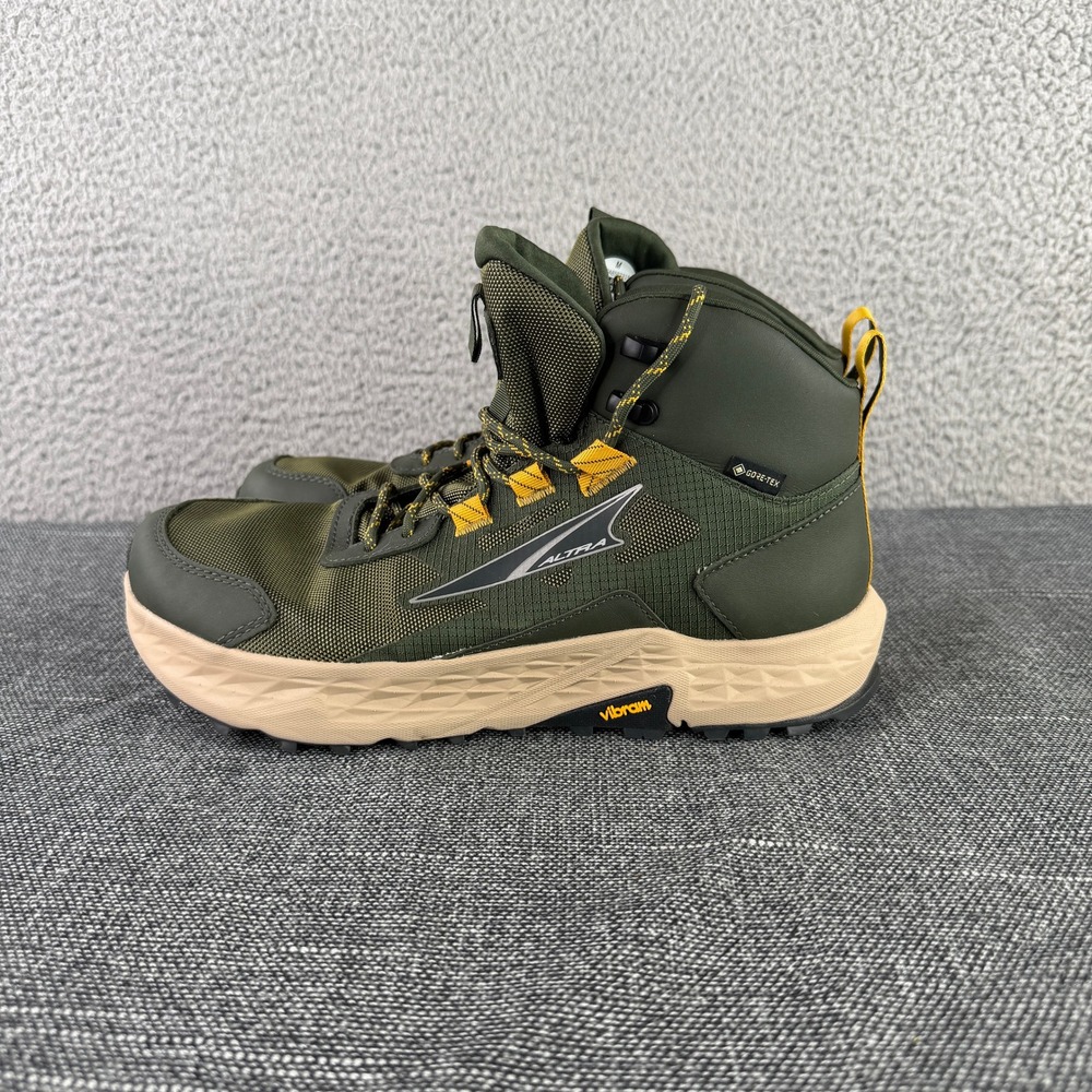 Altra Timp 5 GTX Hiking Boots Mens 9 Green Waterproof Trail Shoes AL0A85P7315